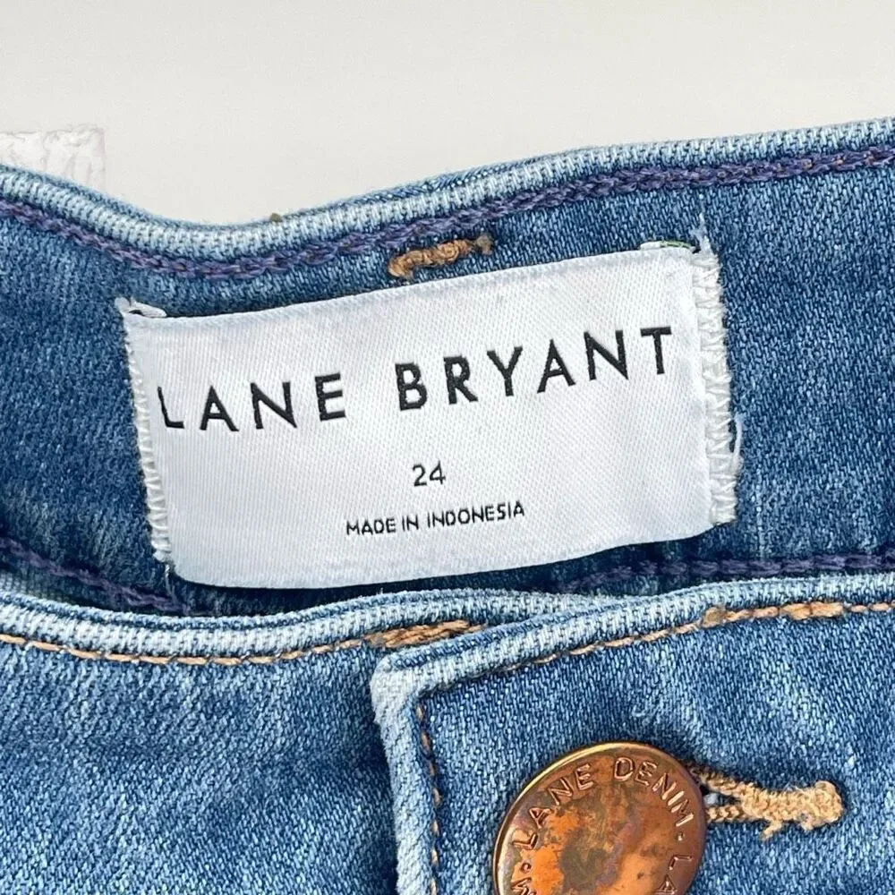 Lane Bryant Signature Fit Flex Magic Waistband Wide Leg Jeans Women’s Size 24